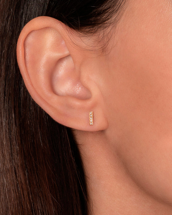 14K Gold Diamond Stud Earrings