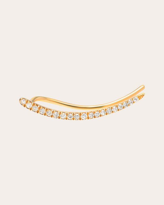 14K Gold Diamond Single Ear Crawler