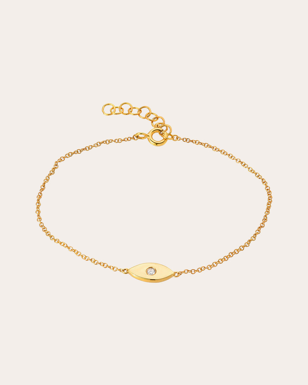 Evil Eye 14K Gold Diamond Charm Bracelet