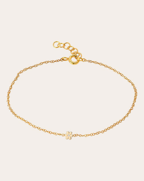 Flower 14K Gold Diamond Bracelet