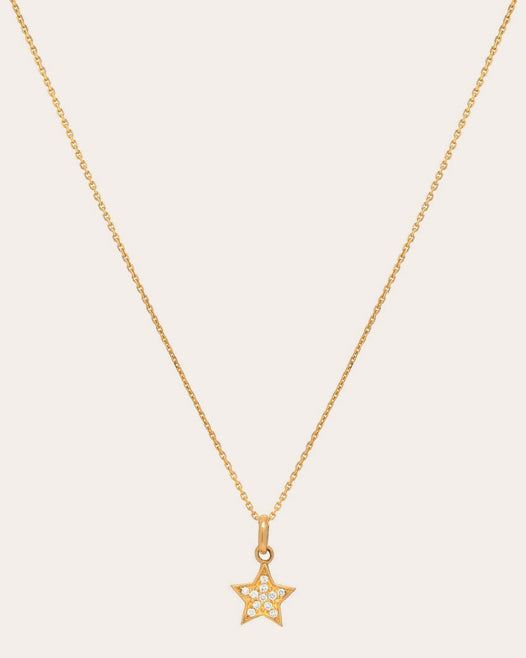Star 14K Gold Diamond Pendant Necklace