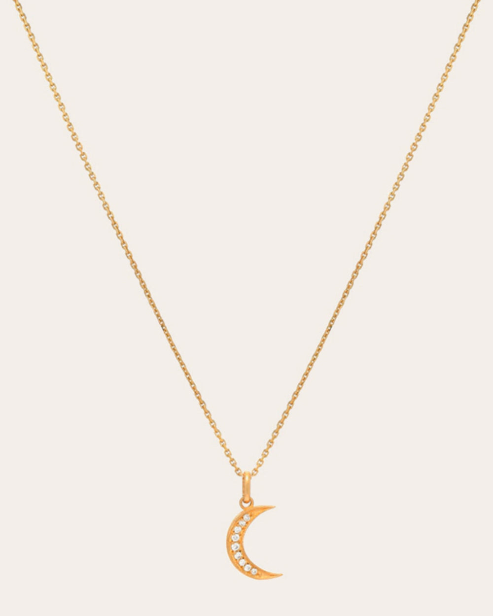 Moon 14K Gold Diamond Pendant Necklace