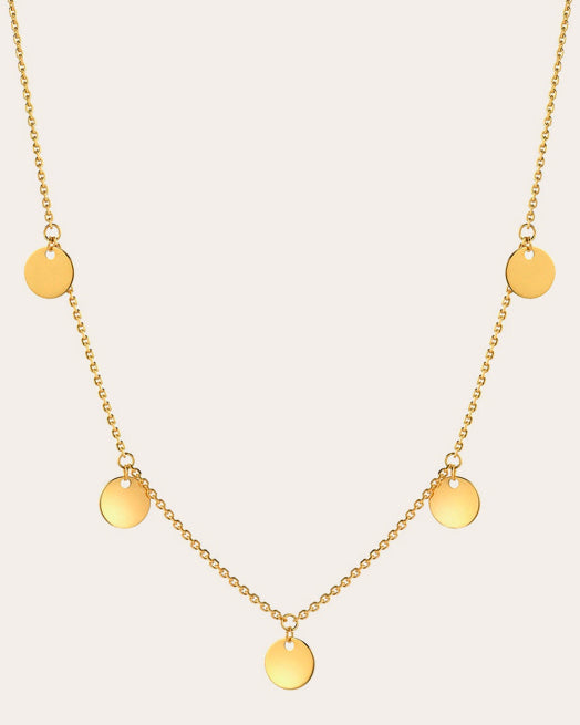14K Gold Disc Necklace