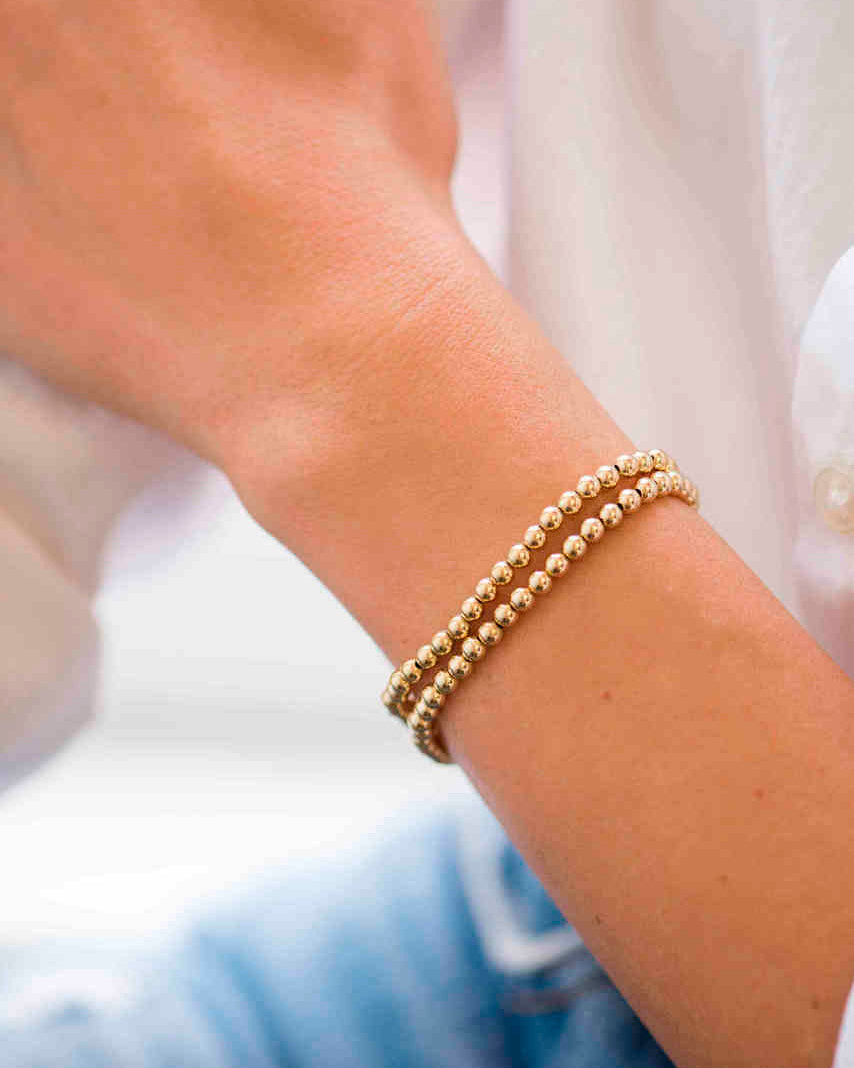 14K Gold Bead Bracelet