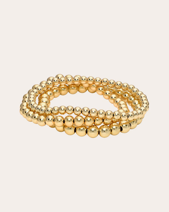 14K Gold Triple Bracelet Set