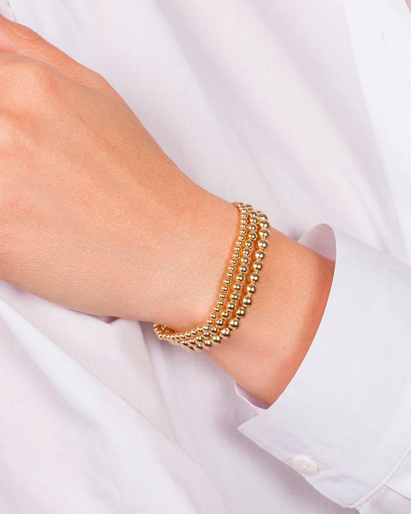 14K Gold Triple Bracelet Set