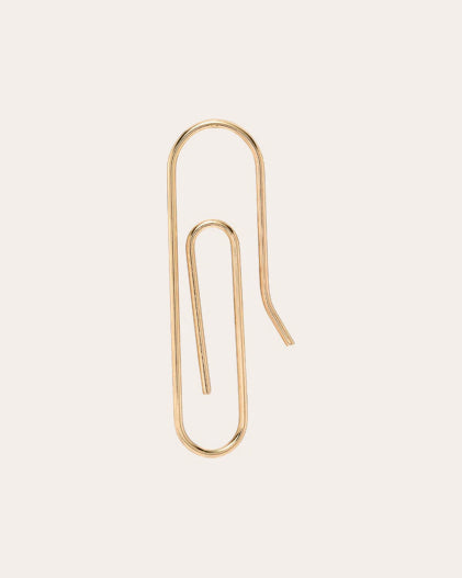 Paper Clip 14K Gold Single Earring