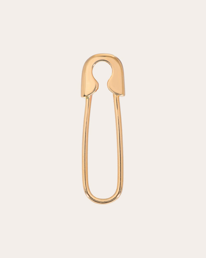 Safety Pin 14K Gold Single Earring